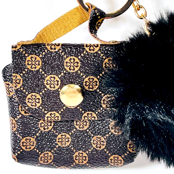 Mini Bag Keychain Charm with Pom - Picture 2 of 6